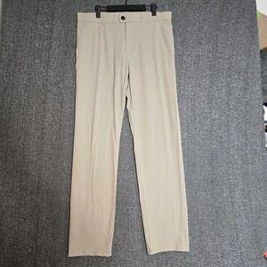 Greyson Montauk Pants Mens Golf Quick Dry Performance Beige Sz 36x34 Meas 34x32